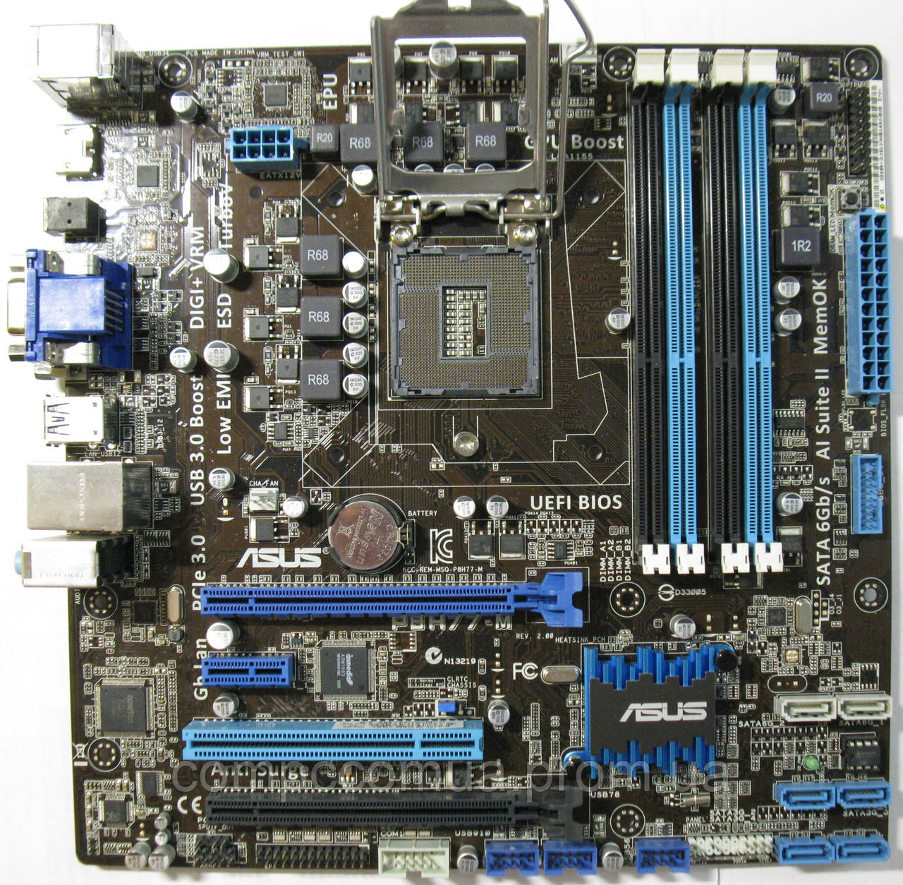 Asus P8H77-M (s1155, Intel H77) + Intel Core i5-2400S - фото 1 - id-p562789721