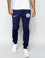 Мужские спортивные штаны Найк, штаны Nike на манжете трикотажные, (на флисе и без) S синие