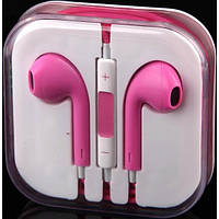 Наушники гарнитура Apple Earpods iPhone. Рожевий