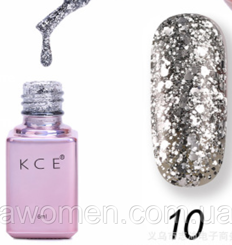 Гель-лак KCE з блискітками 6 мл No 10