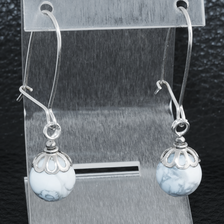 Кахолонг, Ø10 мм., срібло, сережки, 184СРК