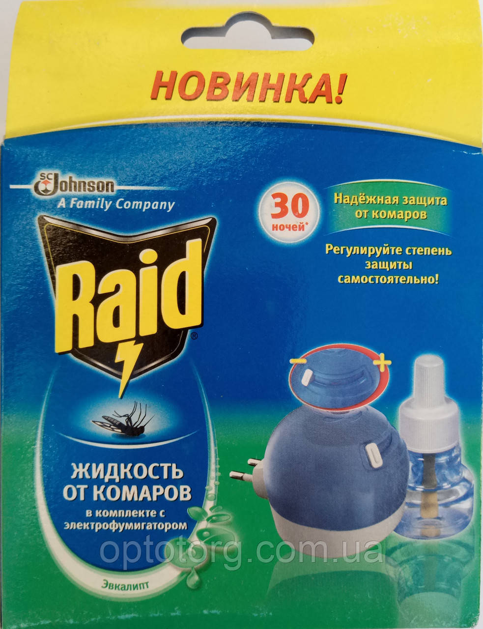 Комплект фумігатор і рідина "Евкаліпт" на 30 ночей Raid Рейд