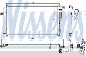 Радіатор кондиціонера для Hyundai Accent (1.4 L, 1.6 L) 05 - Nissens