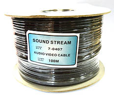 07-05-038. Кабель 2 жили, кожна в екрані, діам. жили-4мм, CU, чорний, 100м