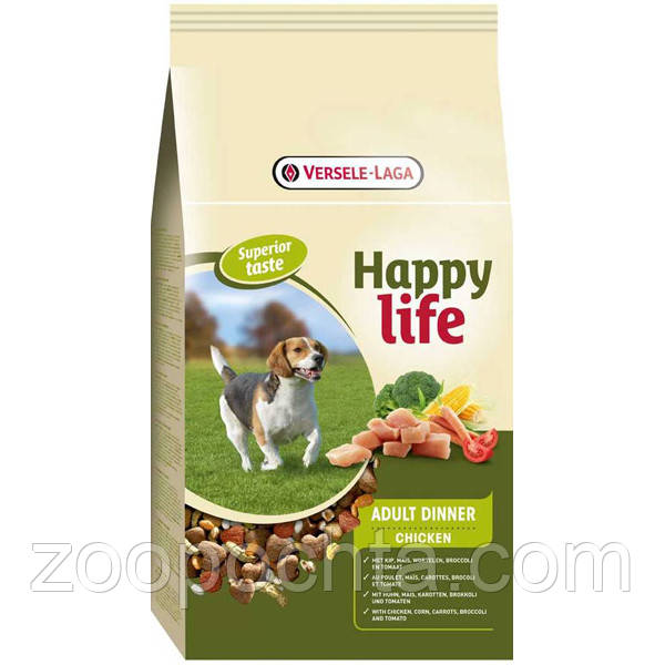 Happy Life ВЗРОСОВИЙ з куркою (Adult Dinner Chicken) сухий преміумкорм для собак