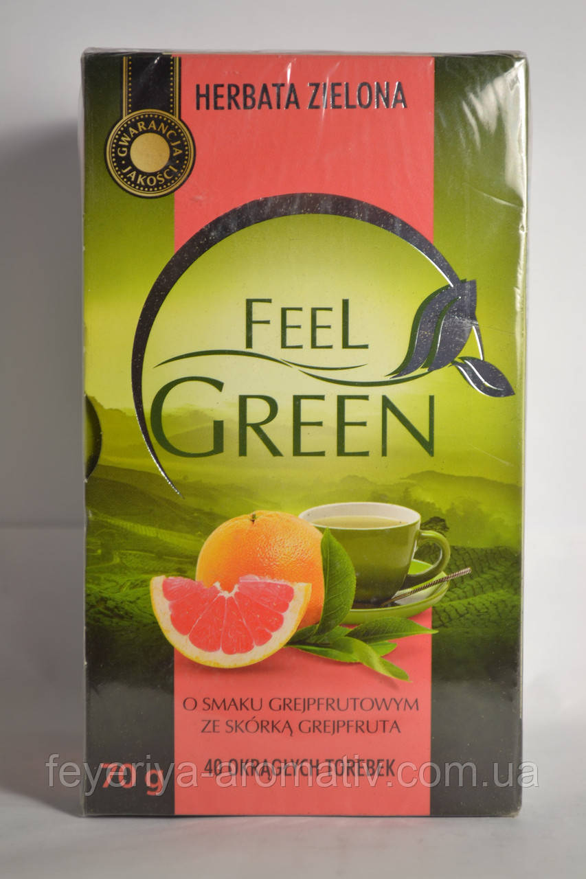 Чай зелений Feel Green зі смаком грейпфрута , 40 пак