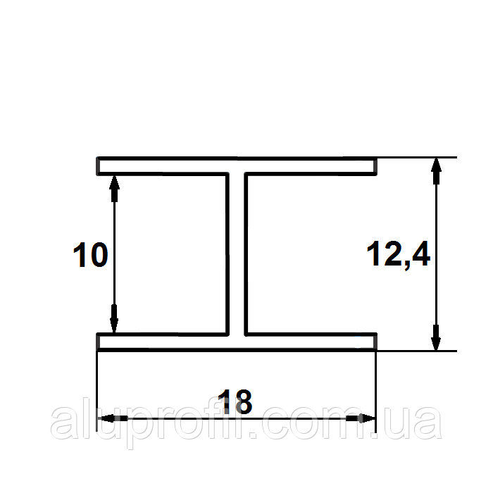 Алюмінієвий профіль — двотавр алюмінієвий 18х12,4х1