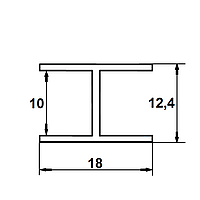 Алюмінієвий профіль — двотавр алюмінієвий 18х12,4х1