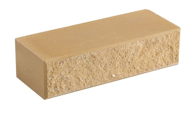 Цеглин облицювальний для забору LAND BRICK двосторонній (двохлоцовий) з фаскою слонова кістка 250х100х65 мм