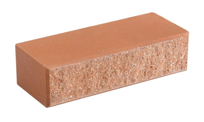Цеглин облицювальний для забору LAND BRICK двосторонній (двохлоцовий) з фаскою персиковий 250х100х65 мм