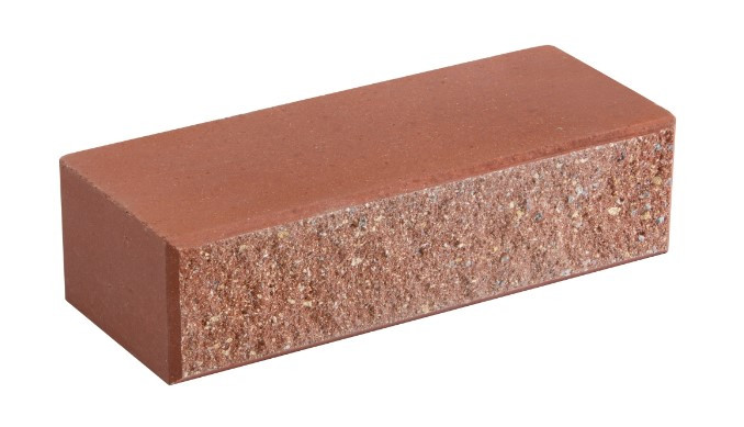 Цеглин облицювальний для забору LAND BRICK двосторонній (двохлоцовий) з фаскою червоний 250х100х65 мм