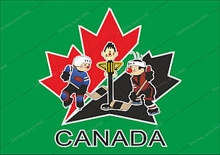 Мультфільм Шайбу! Шайбу!, ілюстрація Канада. Векторний кліпарт.