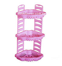 Полиця кутова у ванну "Тюльпан" D-08, рожева