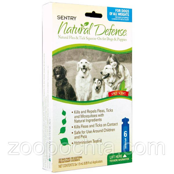 Sentry Natural Defense СЕНТРІ НАТУРАЛЬНА ЗАХИСТ краплі від бліх і кліщів для собак і цуценят (1 шт.)