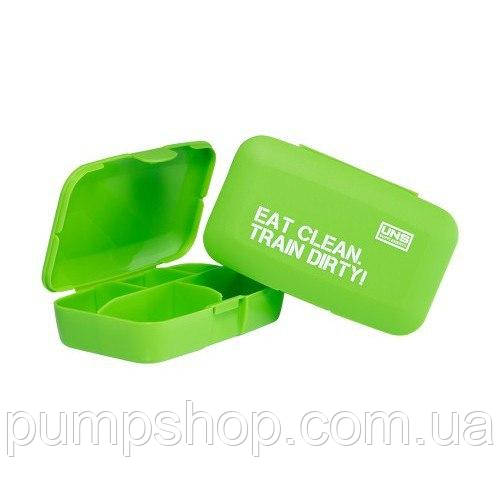 UNS Pill-box Таблетница Eat clean. Train dirty! зелена