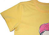 Жовта дитяча футболка з дівчинкою, ріст 116 см, Robinzone, фото 4