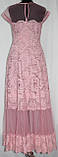 Жіноче довге плаття в підлогу Вечірнє, Весільне, для фотосесій ошатне мереживне, рожеве, Туреччина, фото 3