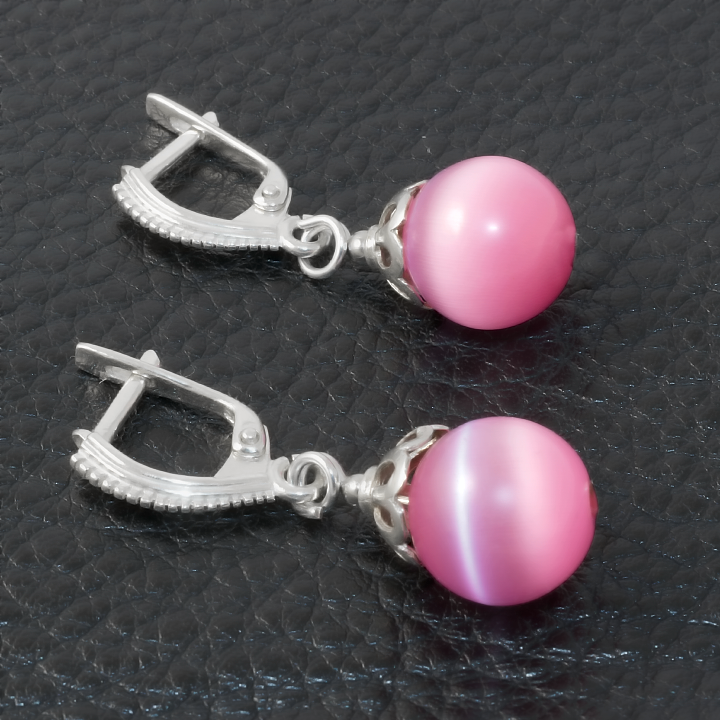 Котяче око, срібло, сережки, 189СРК