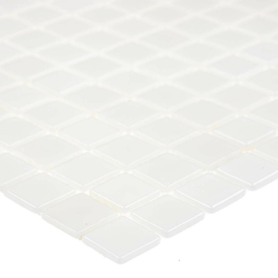 

Мозаика MK25101 WHITE белая облицовочная стеклянная для ванной, душевой, кухни, Белый