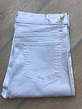 Джинси жіночі літні білі прямі висока посадка талія великі розміри, фото 5