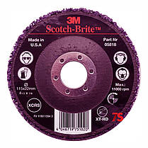 3М 05818 Scotch-Brite Clean&Strip XT-RD Purple™ - круг Зачисний на стеклопласт. оправці 115x22,24х13 мм, фото 4