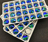 10 мм. RIVOLI Круглі пришивні Green Zircon AB, фото 3