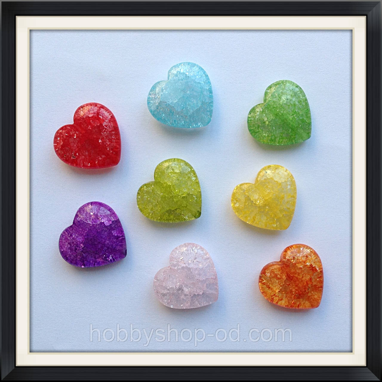 Бусини Crackle Серце 2 см, фото 1