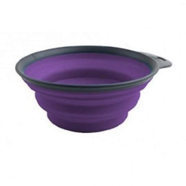 Миска складана з карабіном для собак і кішок Collapsible Travel Cup ФІОЛТОВИЙ 480 мл