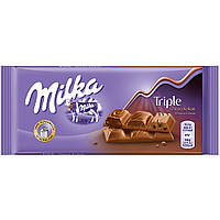 Молочный шоколад Milka Triple Choco Cocoa, 100 гр.