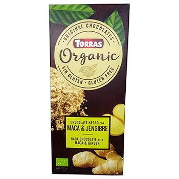 Шоколад Torras Organic Dark with Maca & Ginger, 100 г