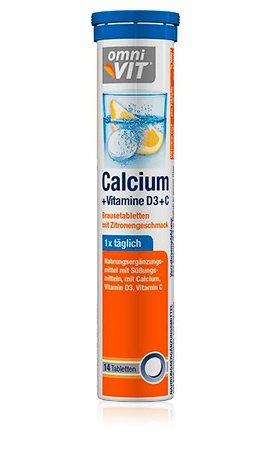 Шипучі вітаміни Omni Vit Calcium D3 зі смаком лимона, 88 г., фото 1