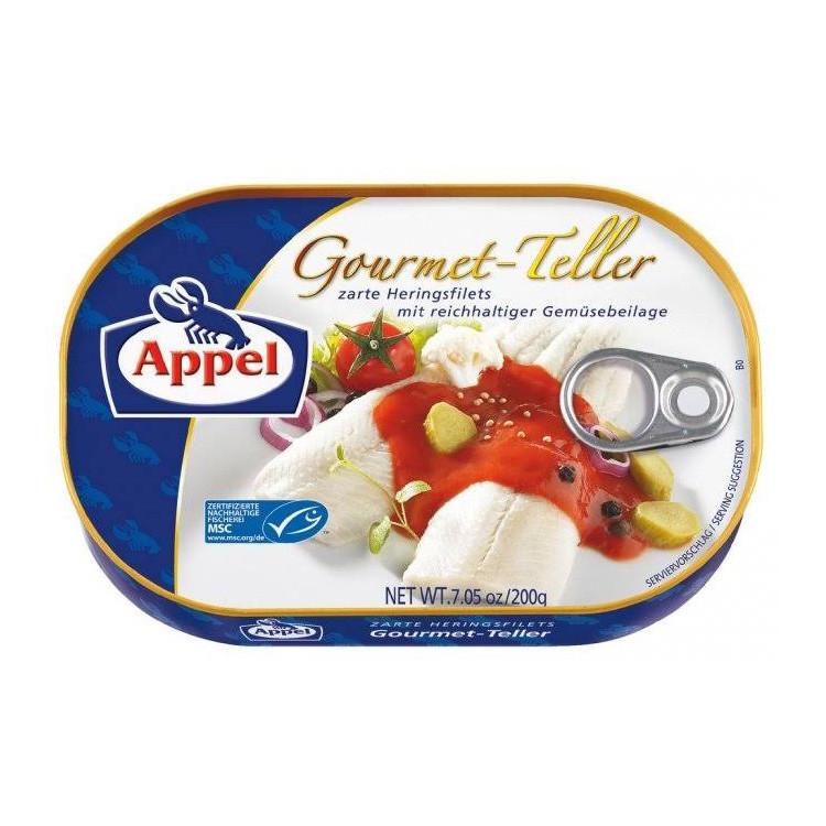 Филе сельди Appel Gourmet Teller Hering Filets with Rich Vegetable Sauce, 200 грамм