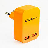 Мережевий зарядний пристрій Logan Dual USB Wall Charger, фото 4