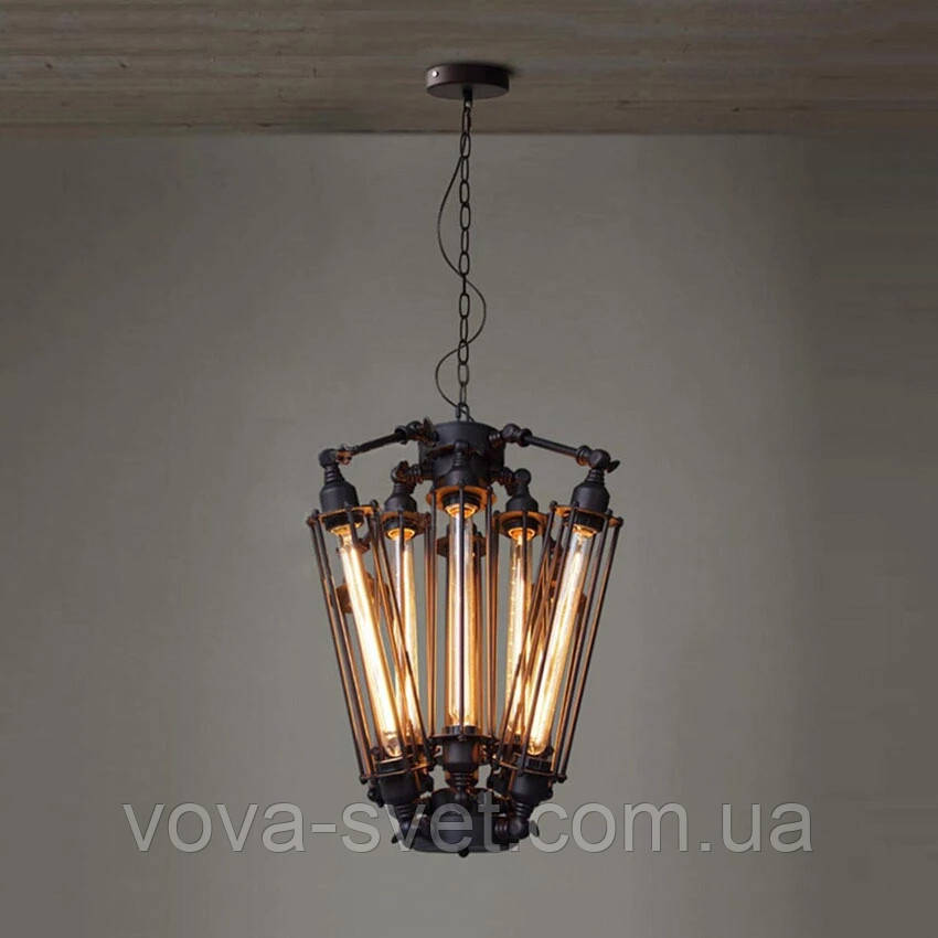 Світильник підвісний Loft Industrial [ Hailstones ] 8-Lamp Edison