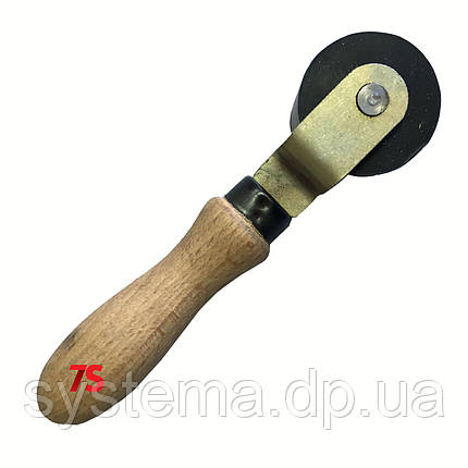 Ролик (валик) гумовий прікаточний, з букової рукояткою д. 41х36 мм, фото 1