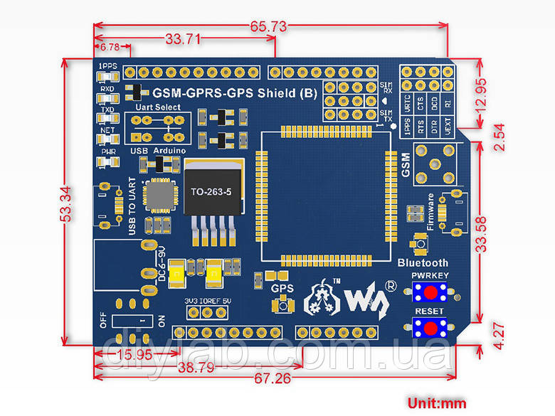 GSM,GPRS,GPS Shield SIM808 Arduino от Waveshare - фото 5 - id-p546081368