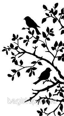 Вінілова інтер'єрна наклейка — Дерево з птахами (від25х14 см) 