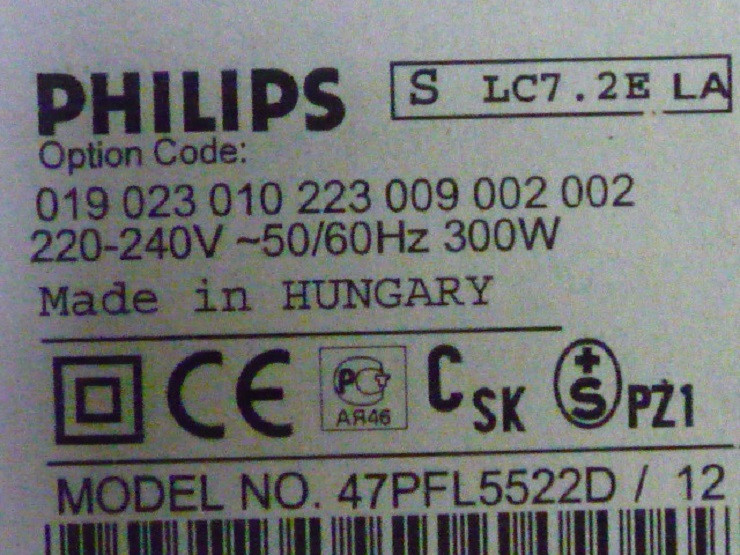 Плата T-Con 6870C-0143B, материнська плата 741.1 EH PL5.A від LCD телевізора Philips 47PFL5522D/12