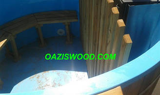 Офуро, японська лазня, фурако з поліпропілену обшита термодеревом.