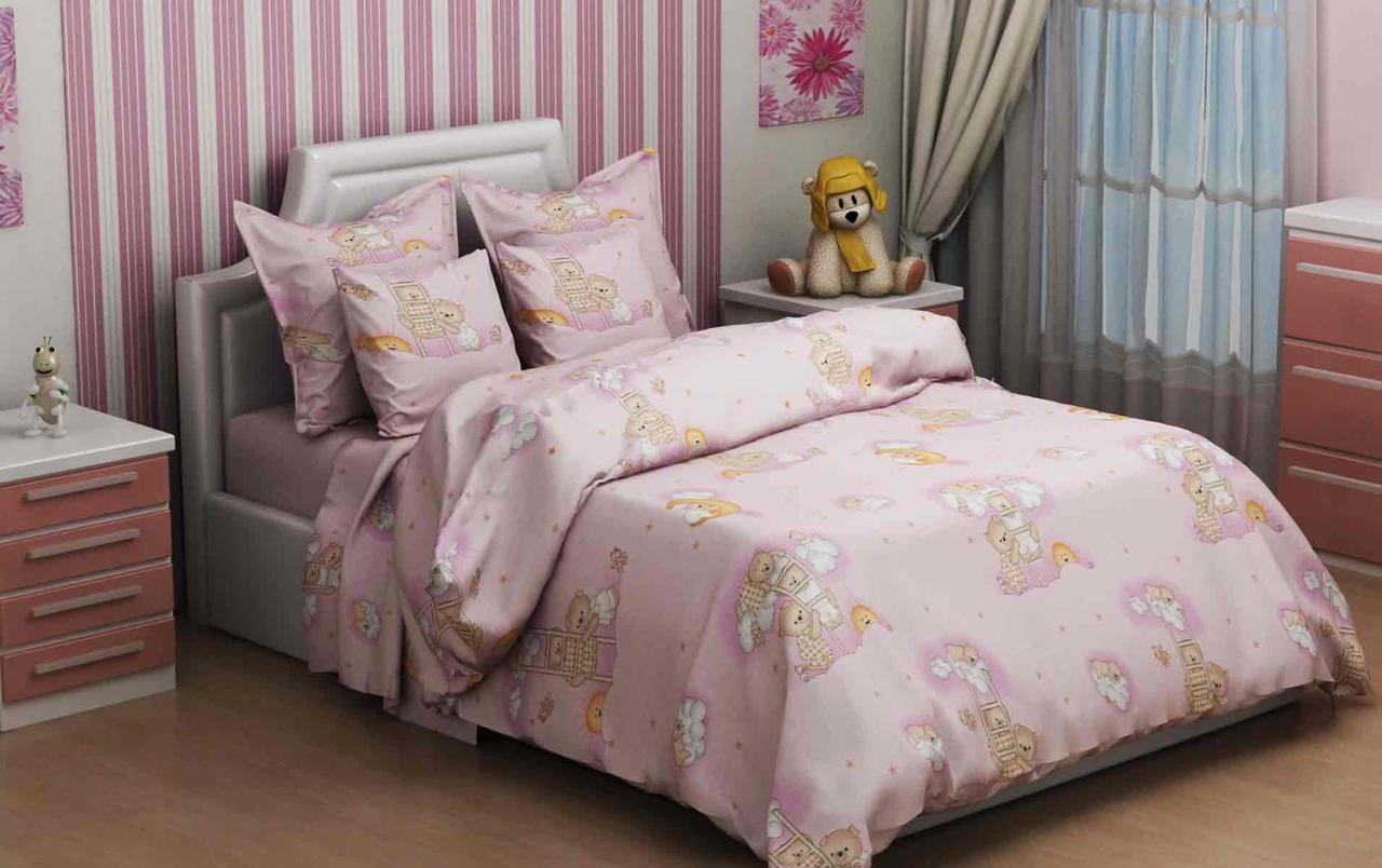 Тканина для постільної білизни Бязь "Gold" Lux дитяча GLB19153pink (50м)