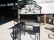  Кованый  мангал-печь с крышей  1