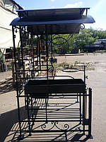  Кованый  мангал-печь с крышей  4