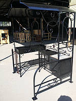  Кованый  мангал-печь с крышей  5