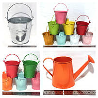 Декоративні відерця, лійки, тазики