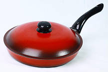 Сковорода ЭС20мрк 200 з пластмасовою ручкою, з кришкою, фото 5