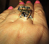 Різнобарвне кільце із золотисто-рожевим вісмутом "Золотий", розмір 17.8, фото 5
