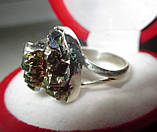 Різнобарвне кільце із золотисто-рожевим вісмутом "Золотий", розмір 17.8, фото 6