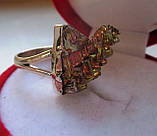 Різнобарвне кільце із золотисто-рожевим вісмутом "Золотий", розмір 17.8, фото 8