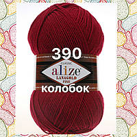 Пряжа для ручного вязания Alize LANAGOLD FINE (Ализе ланаголд файн) 390 темно-красный