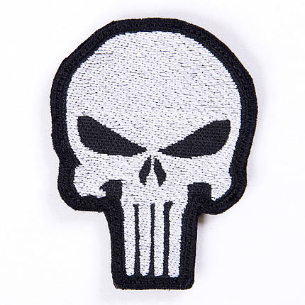 Вишитий шеврон "Punisher Каратель" на липучці (білий), фото 1